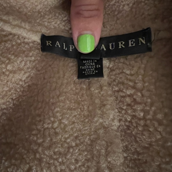 Rare Vintage Ralph Lauren Black Label Women’s Lambswool Lamb Fur Tan Coat Size 4 - Picture 13 of 16